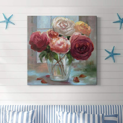 Renditions Gallery Rose Society Wall Art, Premium Gallery Wrapped Canvas Decor, Ready to Hang, 32 in H x 32 in W, Made in America Print