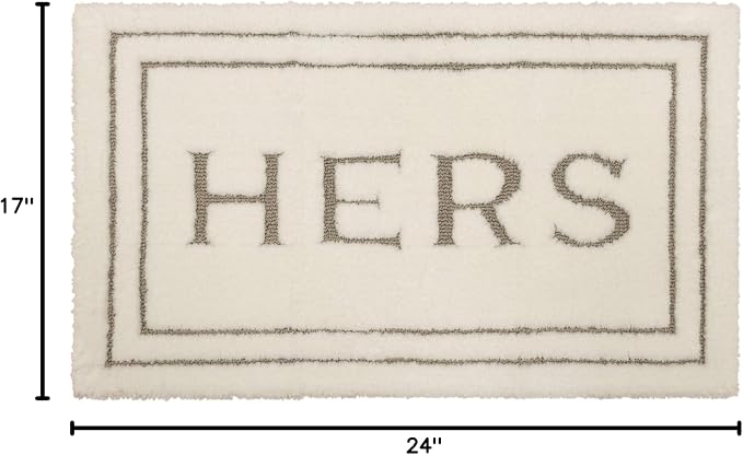 Mohawk Home Hers Casual Novelty; Solid Ivory 1' 5" X 2' Bath Mat Perfect for Bathroom