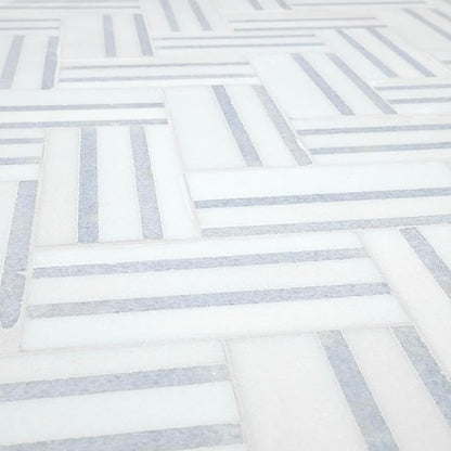MSI Azula Linea 8 in. x 13 in. Polished Marble Mosaic Floor and Wall Tile for Bathroom, Kitchen Backsplash, Accent Wall Tile, and Shower Wall Tile