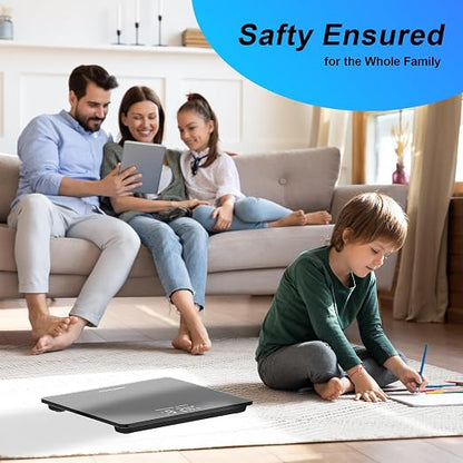 550lbs/250kg Scale for Body Weight Bathroom: Digital Scales Accurate with BMI Via Smart APP, Capacity Weight Scales, Extra-High Capacity, Bright LED Display & Large Clear Numbers