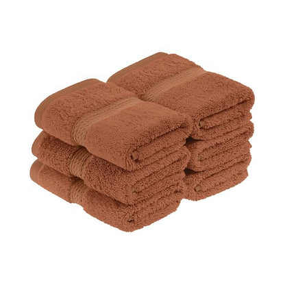 Superior Egyptian Cotton Plush & Absorbent, Face Towel Set of 6, Rust | Quick Dry, Soft Luxury Towel Set, Bath Essentials for Bathroom, Guest Bath, Spa, 2 Piece Face, Madeline Towels