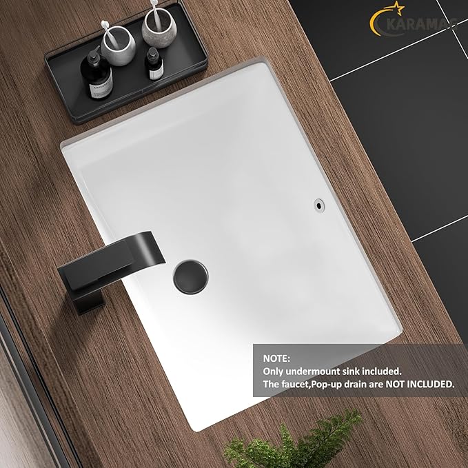 Ada Compliant 20"x15" White Ceramic Rectangle Undermount Bathroom Sink with Overflow (20"x15")