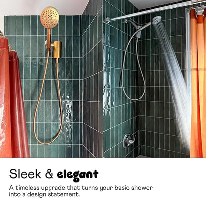 sproos! - Handheld Showerhead, High Performance Filtration, Golden Hour | Healthier Hair and Skin - DIY Installation - Renter Friendly - 3 Spray Functions - 70 Inch Hose - High Pressure Performance