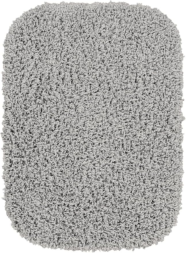 Garland Rug Jazz Nylon Washable 4 Piece Set (Lid, Contour,2 Mats) Platinum Gray Bath Rugs Soft, Absorbent, and Stylish for Your Bathroom