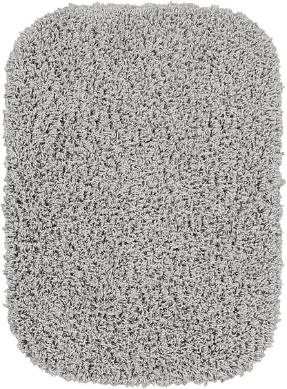 Garland Rug Jazz Nylon Washable 4 Piece Set (Lid, Contour,2 Mats) Platinum Gray Bath Rugs Soft, Absorbent, and Stylish for Your Bathroom