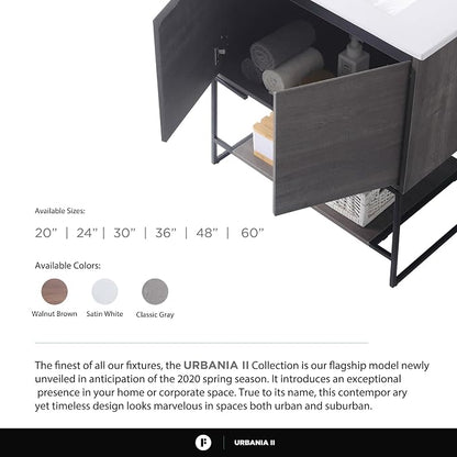 48 Inch Bathroom Vanity with Sink - Modern Knob Free Design, Elegant Space-Saving Solution for Your Bathroom - Durable, Bathroom Vanities for a Contemporary Look - Urbania Collection