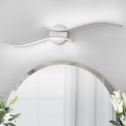 Modern Bathroom Vanity Light, 32inch Dimmable Brushed Nickel Bathroom Lighting Fixtures Over Mirror, 23W Aluminum Wall Light for Living Room,6000K White Light