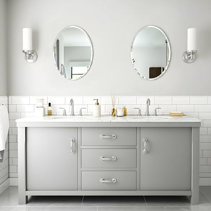 18x24 Inch Bathroom Mirrors for Over Sink, Frameless Mirrors for Wall | Beveled Bathroom Mirror, Bathroom Vanity Mirror for Bedroom Living Room Entryway Home Decor
