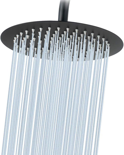 NearMoon Rain Shower Head, Ultra-Thin Design-Pressure Boosting, Awesome Some Experience, High Flow Stainless Steel Rainfall Head (10 Inch, Matte Black)