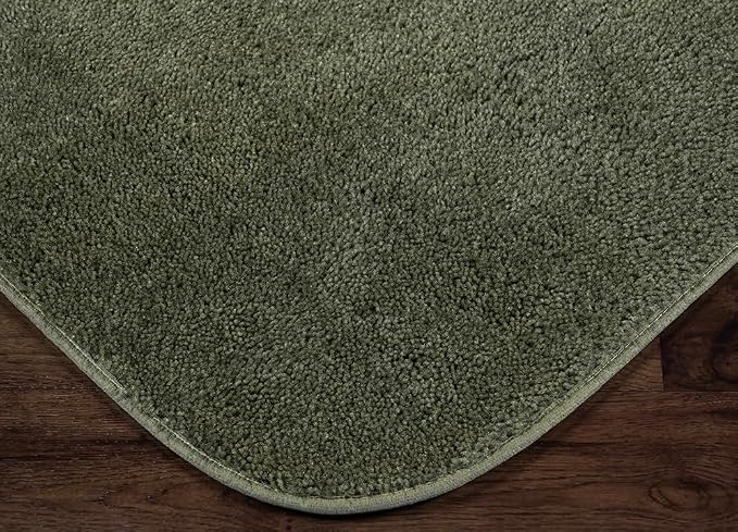 Garland Rug Traditional Nylon Washable Deep Fern 3 Bath Rugs (17" X 24", 21" X 34", 21" X 34") - Soft, Absorbent, and Stylish for Your Bathroom