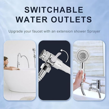 Shower Head Sink - Faucet Bathtub, Hose Sprayer Attachment with 9 Adapters | 79" Hose for Hair Washing, Pet Dog Rinse & Baby Bath, ON/OFF Extension for Tub Faucet, Utility Sink, Laundryroom, Garden