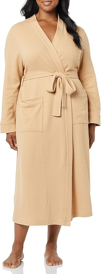 Amazon Essentials Women's Lightweight Waffle Full-Length Bath Robe (Available in Plus Size)