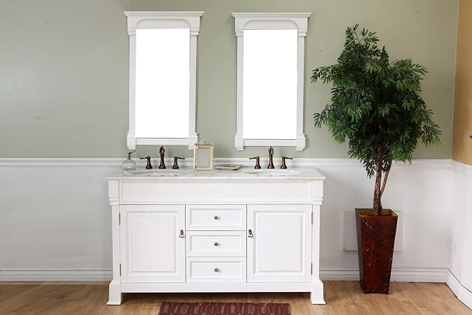 205060-D-WH 60-Inch Double Sink Vanity, Wood, White