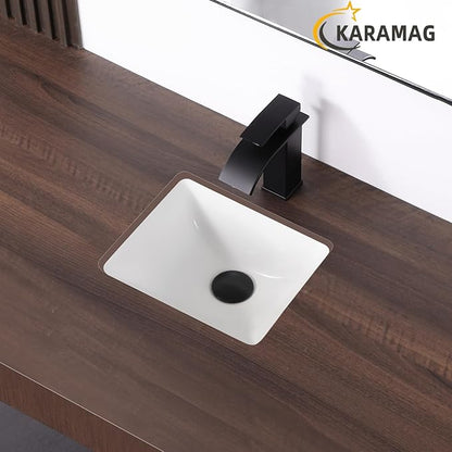 12 Inch Small Undermount Bathroom Sink Rectangle Undermount Sink White Ceramic Under Counter Bathroom Sinks with Overflow (12.0"x10.6")