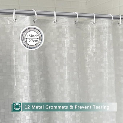 Shower Curtain Liner, 100% Waterproof Peva Shower Curtains with 3 Duty Heavy Bottom Magnets and 12 Rust Proof Grommets, 72x72 Weighted Shower Liner for Shower Stall, Bathtubs