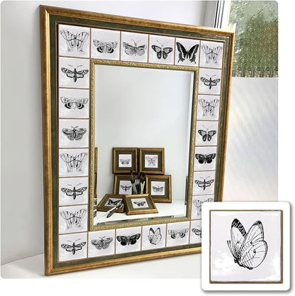Alwayspon Vinyl Sticker Peel and Stick, Self-Adhesive Wall Tile Transfers Backsplash Sticker Decal for Kitchen Bathroom, 6x6inch/15x15cm 10Pcs, Butterfly T036
