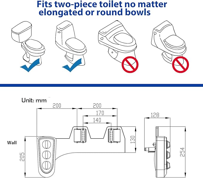Dual Nozzle Hot and Cold Bidet- Self Cleaning Hot and Cold Water Bidet Non-Electric Mechanical Bidet Toilet Attachment - with Temperature (Silver)