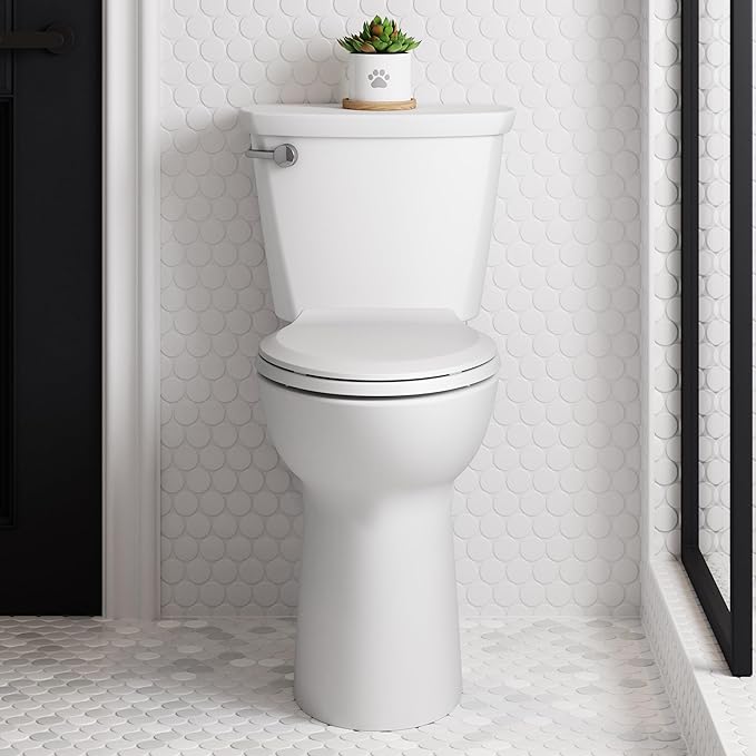 American Standard 215TA104.020 Cadet PRO Two-Piece Toilet, Seat not Included, Extra Tall Height, Left-Hand Trip Lever, 12-Inch Rough, Elongated Front, White, 1.28 GPF (Pack of 3)