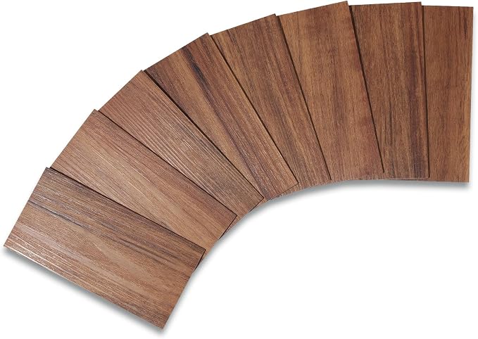 Yipscazo Peel and Stick backsplash 3 x 6 Inches 3D PVC Composite Wall Tile Stick on Backsplash Tile for Kitchen Bathroom, Laundry Room, Fireplace(Brown Wood Grain, 2 Pieces)