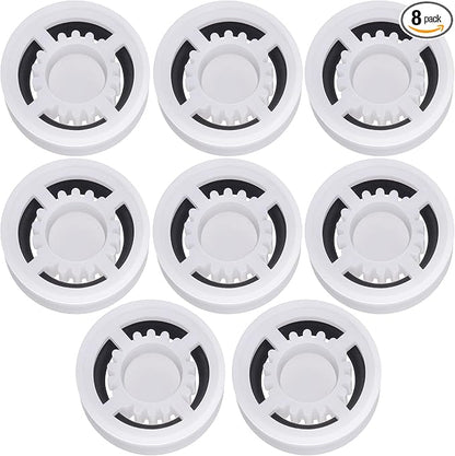 8Pcs Shower Flow Restrictor, White Water Flow Reducer Control Value | 2.5 GPM Shower Head Water Saver, Plastic, 0.56 0.54 0.21 in, Universal Size, 14mm Connector
