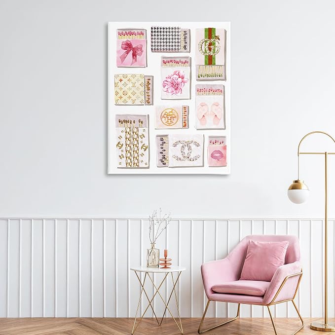 Stupell Industries 'Glam Girl Matchboxes'| Canvas Art | Stupell Industries | 30 x 40 Inches, Easy to Hang and Sturdy, Made in USA, by Ziwei Li