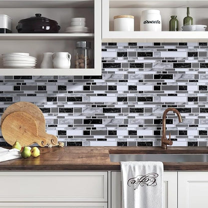 Livebor Kitchen Wallpaper Peel and Stick for Bathroom 11.8inch x 78.7inch | Kitchen Contact Paper Backsplash Tiles Wallpaper Peel and Stick Waterproof Countertop Wallpaper for Bathroom Cabinet Vinyl
