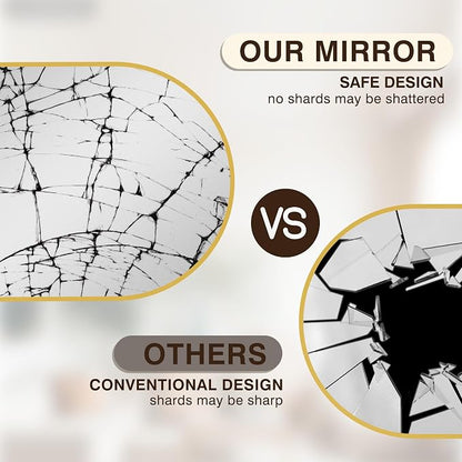 FICTOR 30" x 32" Arched Bathroom Vanity Mirror for Over Sink, Gold | Anti-Rust Metal Framed, HD Tempered Shatter-Proof Glass, Modern Wall Mirror for Entryway, Living Room, Bedroom