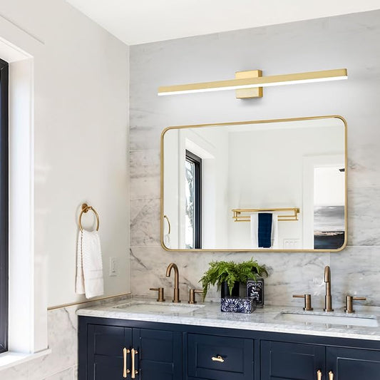 Gold Bathroom Vanity Light 39.4 inch, 30W Dimmable 5CCT LED Modern Bathroom Light Fixture Over Mirror - ETL Certificate