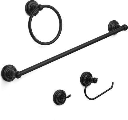 Royal Series 4 Piece Black Bathroom Hardware Set: MBA5500-4