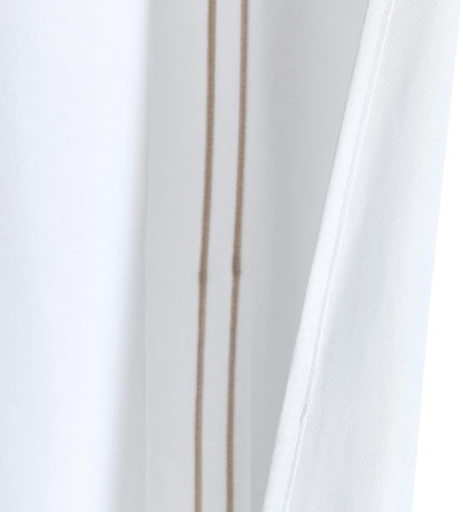 Lush Decor Hotel Collection Shower Curtain Single 72" W x 72" L White & Wheat - White Shower Curtains for Bathroom - Bathroom Curtain - Modern Decor