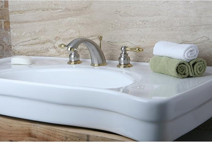 Kingston Brass KB979AL Victorian Widespread Bathroom Faucet, Brushed Nickel/Polished Brass