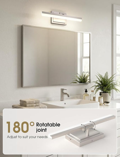 VOLISUN Modern Bathroom Vanity Light 15.7 inch, Rotatable, 20W Dimmable 5CCT Led Bathroom Light Fixture Over Mirror, Brushed Nickel Bar Vanity Light for Bathrooms Mirror Restroom-ETL Certificated