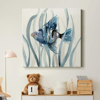Renditions Gallery Fish in Seagrass II Wall Art, Premium Gallery Wrapped Canvas Decor, Ready to Hang, 24 in H x 24 in W, Made in America Print, AZS-WC15-17920-R-2424-MK