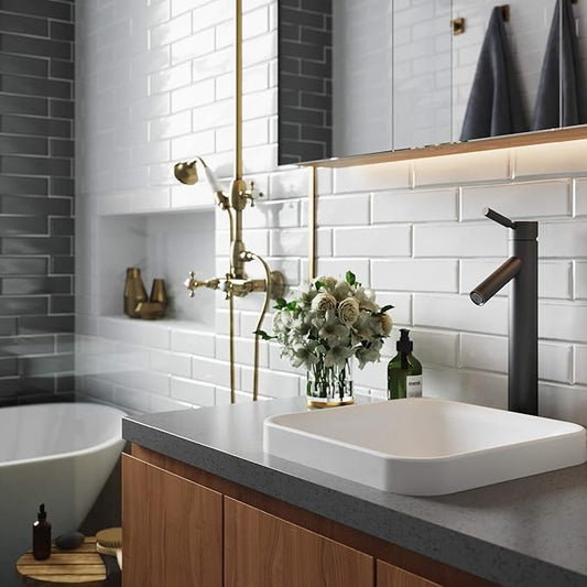Kraus KSR-9MW Natura Bathroom Sink, Matte White