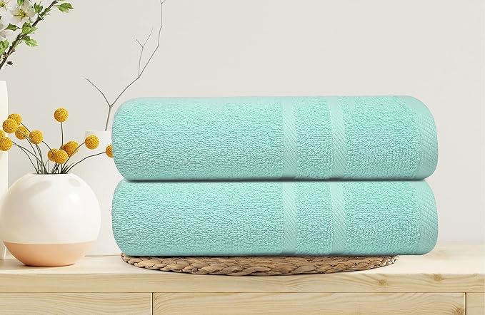 Looperry 6 Pack Small Bath Towel Set - 100% Cotton 23x46 Shower Towels 450 GSM. Lightweight & Absorbent, Soft & Quick Dry. Use for Pet Drying, Gym, Spa, Salon & More. Terry Ringspun Towels (Teal)