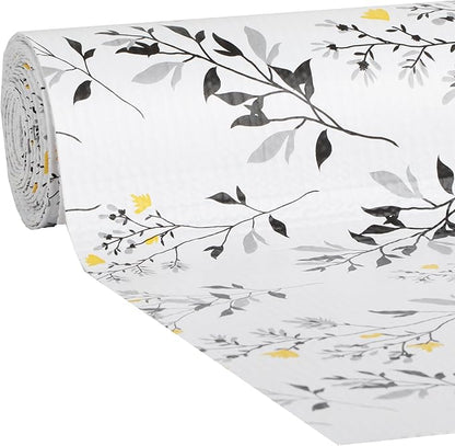 Smooth Top EasyLiner for Cabinets & Drawers - Easy to Install & Cut to Fit - Shelf Paper & Kitchen Drawer Liner Non Adhesive - Non Slip Shelf Liner - 12 Inch Width - 60 Total Feet - Dark Gray Branch