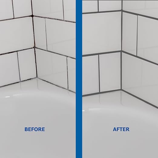 Tile Grout Repair Kit Grey - Fast Drying Premixed Grout Filler for Bathroom, Kitchen & Floor - Restore & Renew Tile Joints Line - Squeeze Tube with Applicator - Fills Cracks and Gaps (8.8 oz)