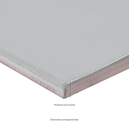 M S International Renzo Sky Glossy Ceramic Square Wall Tile for Bathroom, Kitchen Backsplash, Accent, and Shower - Sample