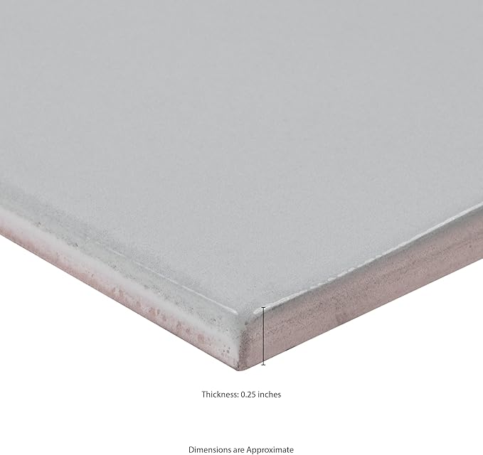 MSI Renzo Sky 5 Inch x 5 Inch Glossy Ceramic Square Wall Tile for Bathroom, Kitchen Backsplash, Accent Wall, and Shower
