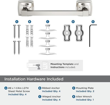 Amerock Stature Polished Nickel 8 inch (203mm) Towel Bar, BH36095PN