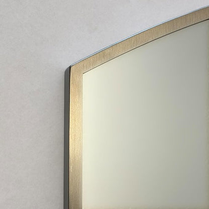 Fox Hollow Furnishings 20x30 Harper Crescent Metal Framed Rectangle Recessed Bathroom Medicine Cabinet, Arced Mirror, 14x18 in-Wall Opening, Adjustable Glass Shelves, Magnet Close, Brushed Nickel