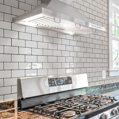 Art3d Subway Peel and Stick Backsplash, 10-Sheet, White with Black Grout