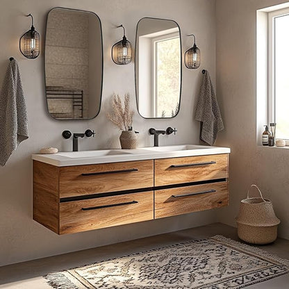 24x40” Black Bathroom Mirror, Oblong Vanity Mirror with Stainless Steel Metal Frame, Matte Black Oval Mirror for Over Sink, Modern Anti Rust Wall Mounted