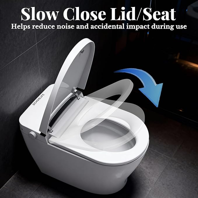 Smart Toilet with Bidet Built In, One Piece Elongated Toilet with Tank, Pump-Assisted Flush, Heated Seat, Warm Water Wash & Air Dryer, Foot Sensor Flush, LED Display
