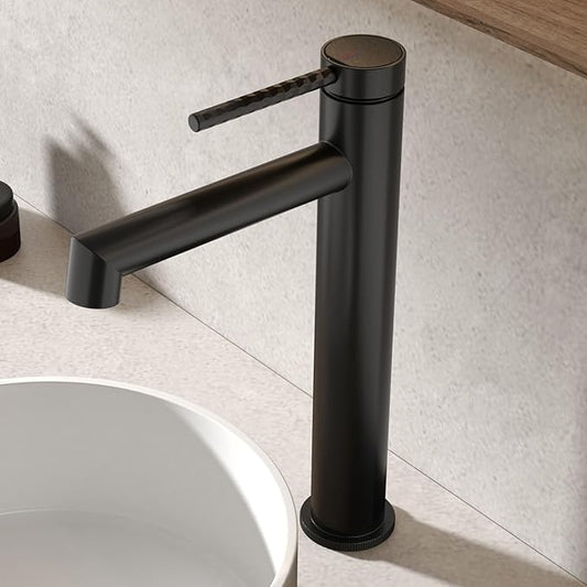 Single Handle Bathroom Faucet 1 Hole Faucet for Bathroom Sink Hot and Cold Water Black