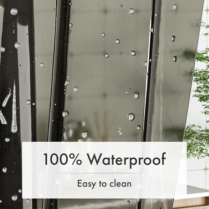 Shower Curtain Liner 72x72, Plastic Shower Liner PEVA Medium Weight Inside Shower Curtains for Bathroom with Rustproof Grommets, Clear Black
