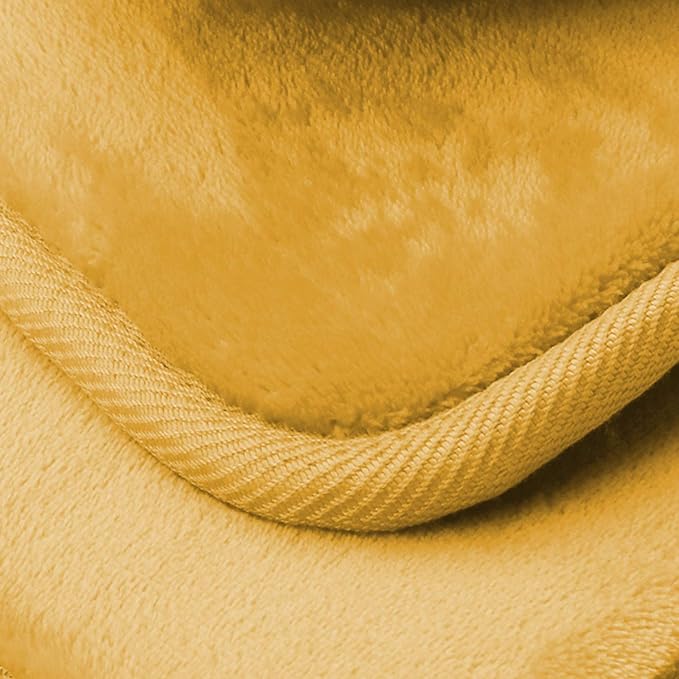 Clara Clark Bathroom Rug Set, 3 Piece Velvet Memory Foam Bath Mats with Non-Slip PVC Backing, Gold