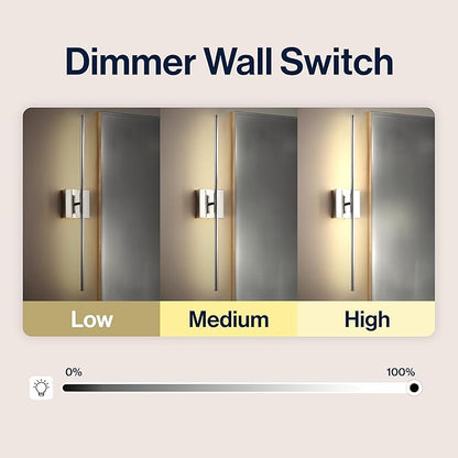 JONATHAN Y 28" Chrome Modern Dimmable Integrated LED Wall Sconce, Metal Vanity Light for Bathroom Mirror Bedroom Hallway, Sleek Hardwired Wall Lamp Fixture, 3000K (JYL7022A-SET2)