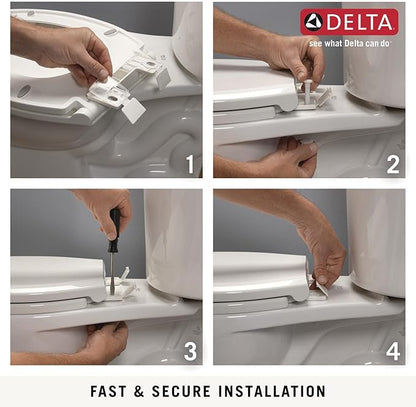 Delta Faucet 810903-WH Morgan Elongated Standard Close Toilet Seat with Non-slip Seat Bumpers, White