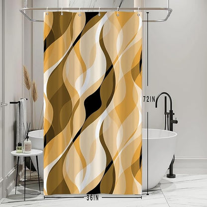 Stall Shower Curtain, Small Yellow Shower Curtain Set for Bathroom Modern Waterproof Shower Curtain Set with Hooks, 36x72 Inch